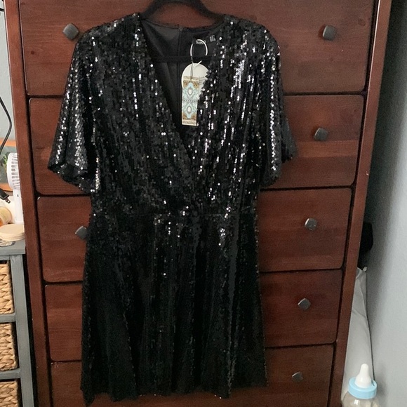 Black Sequin Dress - Picture 1 of 4